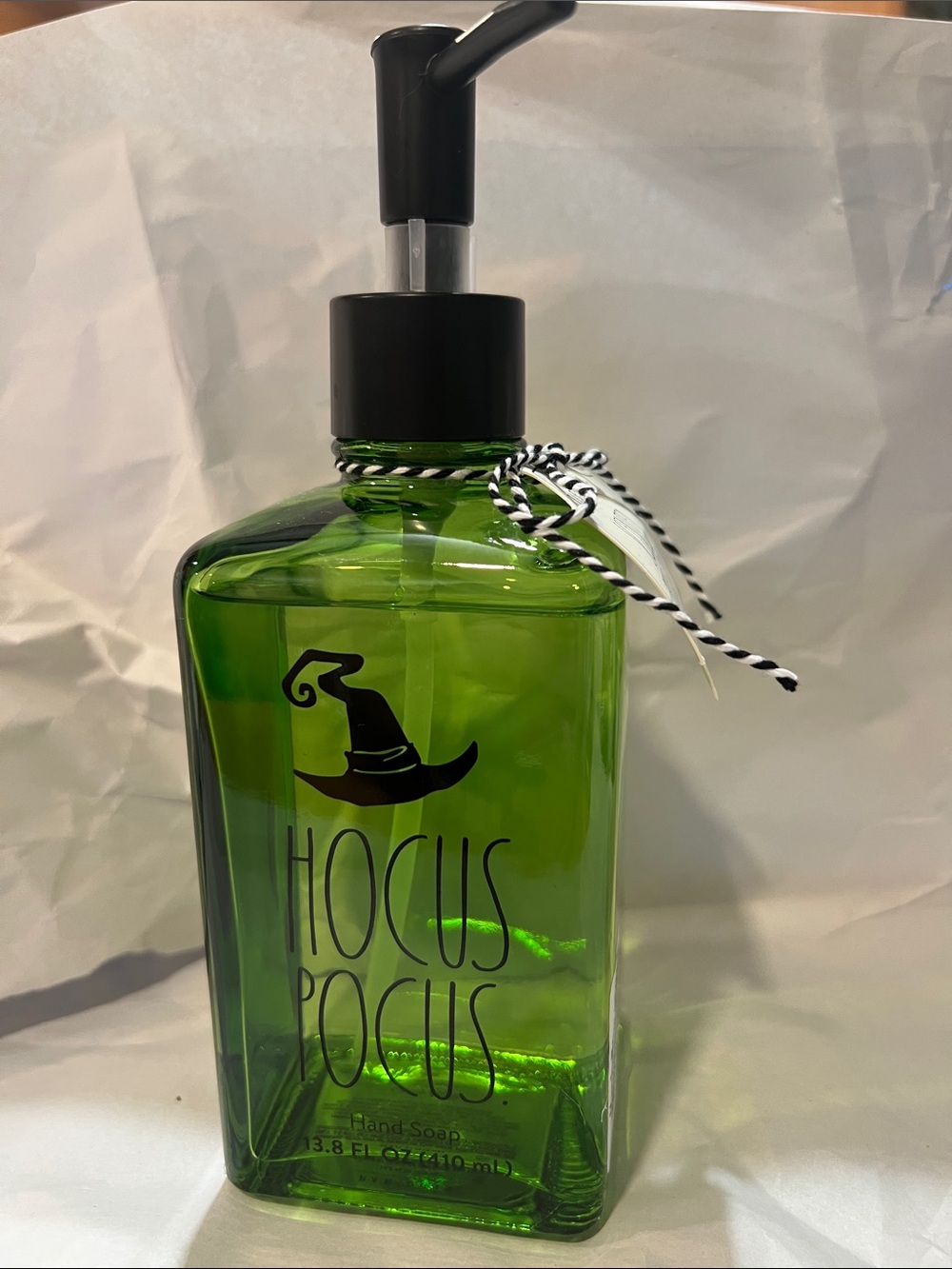 Rae Dunn Hocus Pocus Green Liquid Hand Soap - glass refillable